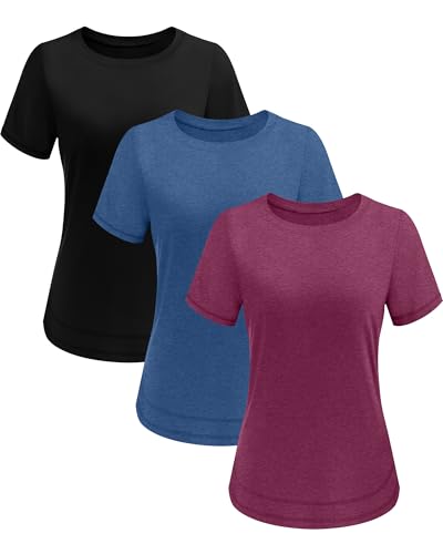 3 Pack Women's Loose Fit Short Sleeve T-Shirts