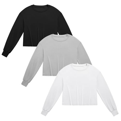 Women's 3-Pack Relaxed Fit Cotton Crop Tops