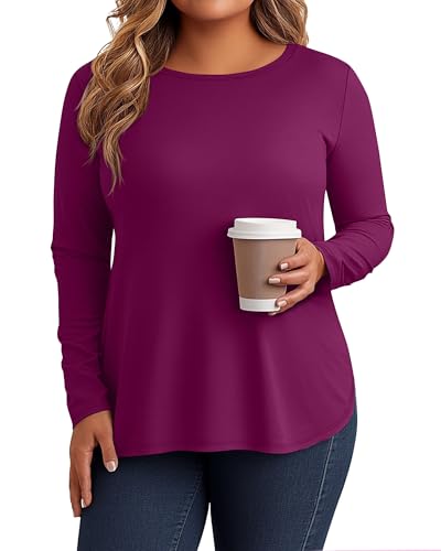 3 Pack Plus Size Women's Long Sleeve Tunic Tops