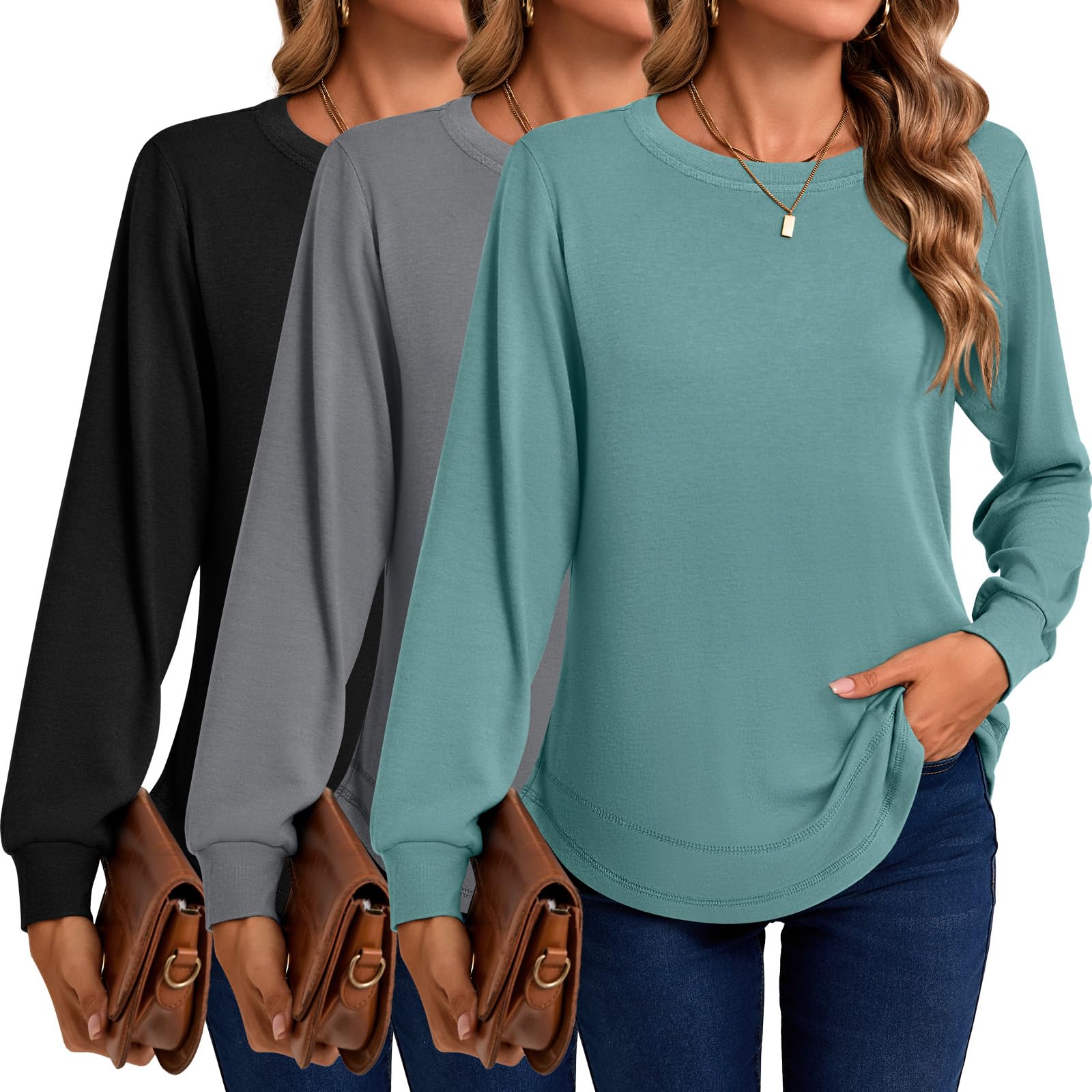 Women's Casual Loose Fit Long Sleeve Shirts