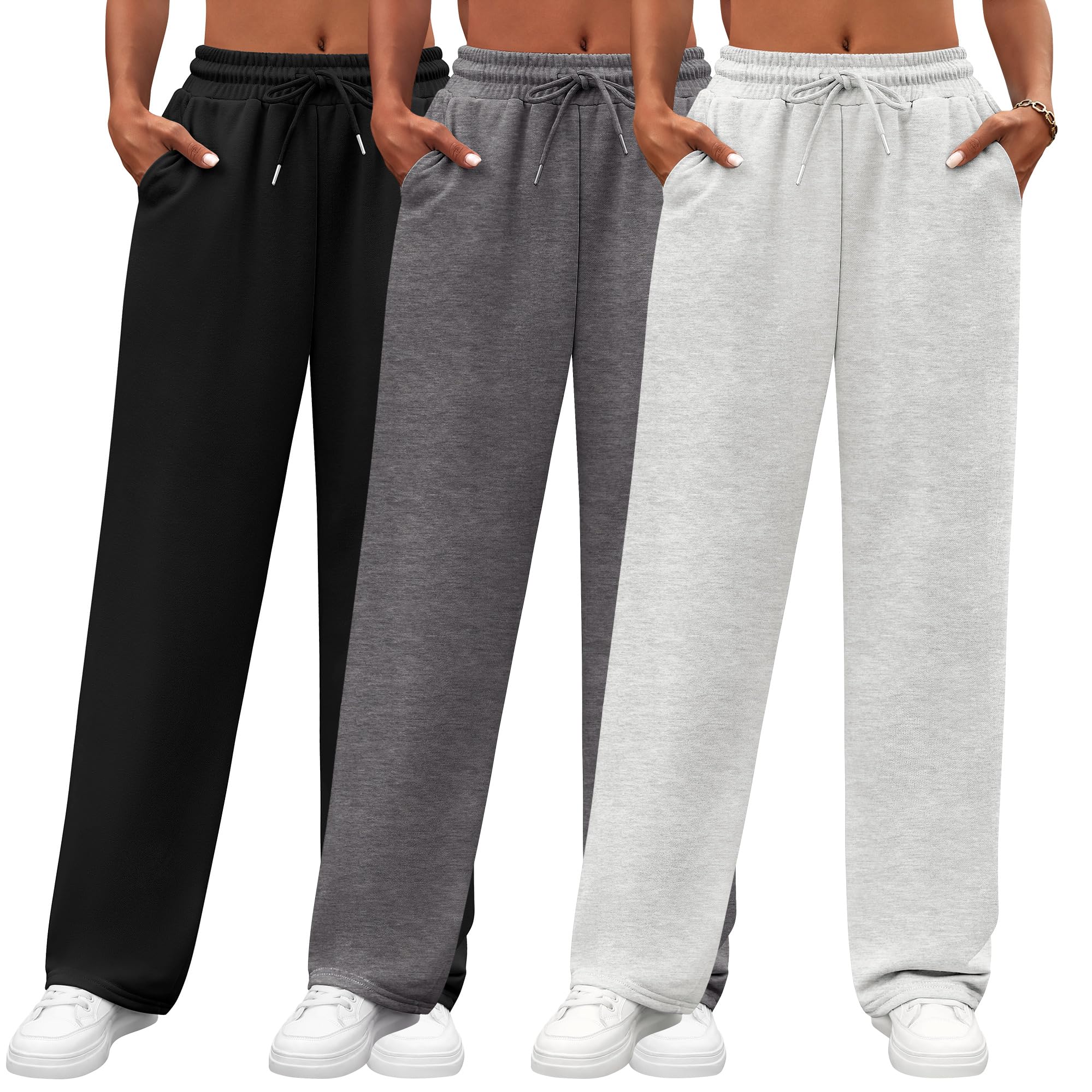 Women's HighWaisted Yoga Pants with Pockets - 3 Pack
